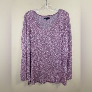 George Purple Fuchsia Heathered Fuzzy Soft Oversized Top